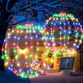Flacchi Set of 2 Sizes Christmas Balls Multicolor Hanging Solar Lights