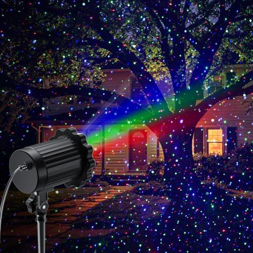 RGB Laser Projector Lights Outdoor, 3 Color Firefly Lights Show