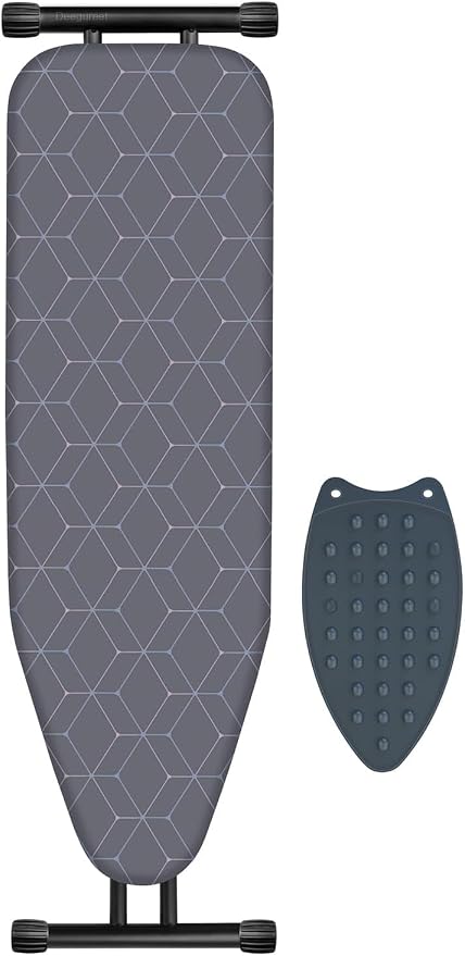 Ironing Board, Compact and Space Saver Ironing Board, Extra Wide Ironing Area with Extra Thick Heavy Duty Padded Cover, Stable Structure, Easy to Fold,Anti-Skid Feet
