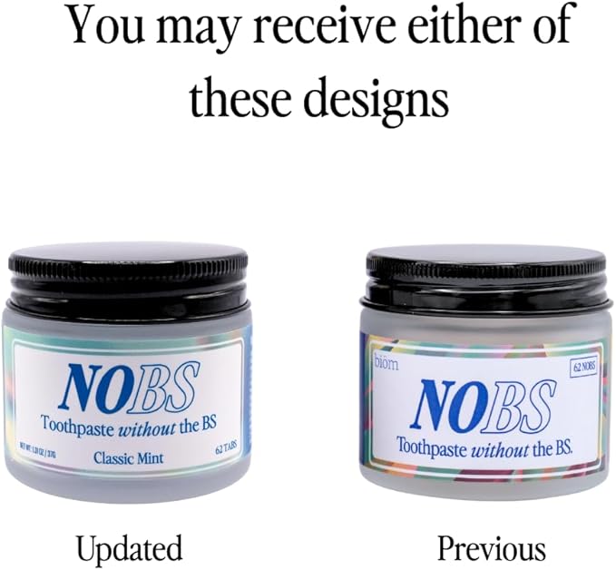 NOBS (No Bad Stuff) Toothpaste Tablets - Nano Hydroxyapatite, Fluoride & Plastic Free, Eco & Travel Friendly - Remineralize with NHA (1 Month) (Pack of 3)