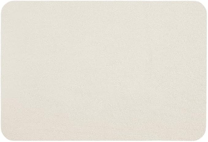 TYUU White Bath Mat, Bathroom Rugs Non Slip Washable Thin Absorbent Quick Dry Bath Mat Fits Under Door Bathroom Floor Mat Perfect for Bath, Shower, or Sink 24"x36" White