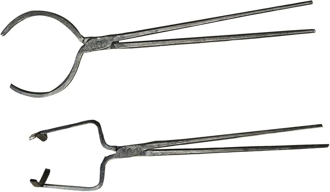 Large Crucible Tongs Set for Lifting and Pouring, Metal Casting Tool Foundry Tongs for 12KG/15KG/16KG Crucibles - 24 Inches