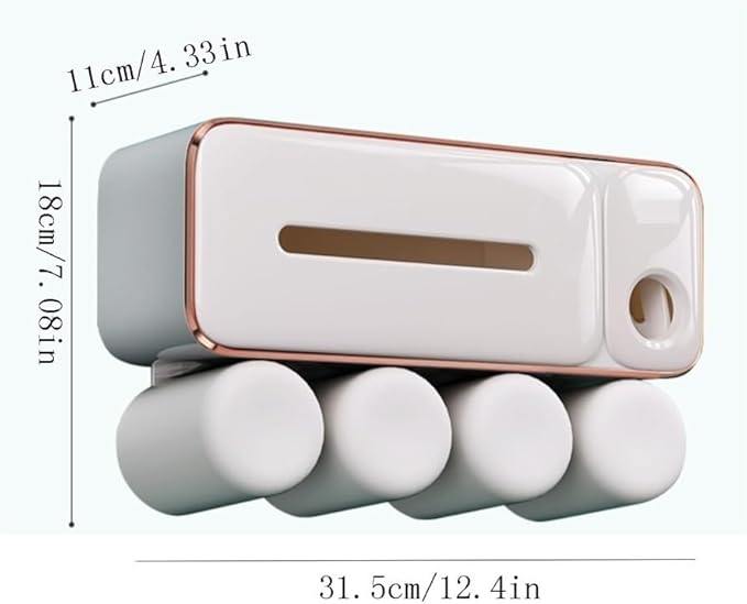 Toothbrush Rack Toothbrush Rack with Face Towel Integrated Mouthwash Cup Toothbrush Cup Shelf Family Wall-Mounted Punch-Free Toothbrush Holder Bathroom Toothbrush Holder(A)