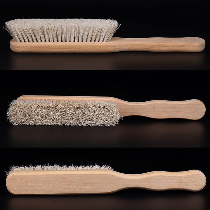 Shoe Polish Brush Long-Handled Horsehair Bristle Soft Sweep Bed Coat Clean and