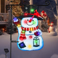 12x18 Solar Christmas Snowman Garden Flag, Outdoor Decor