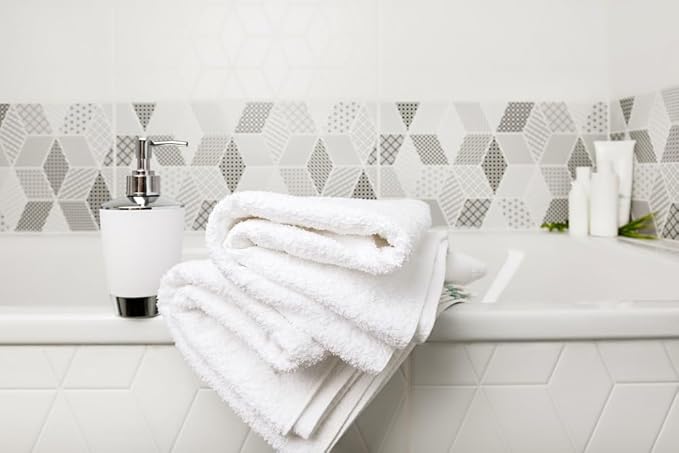 ZUPERIA White Bath Towels Bulk 36 Pack (20 x 40 Inches) - 100% Cotton Economy Light Weight Towels for Commercial Use - Quick Dry, Ultra-Soft, and Absorbent Bulk Towels