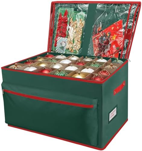 Large Christmas Ornament Storage Box Keeps 72 4" & 3 Individual Trays