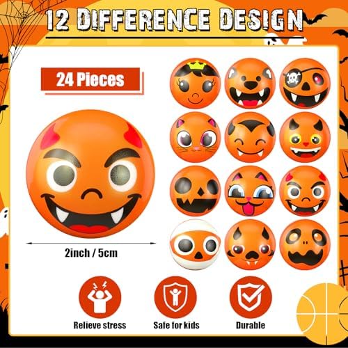Libima 24 Pcs Mini Face Halloween Fidget Toy Bulk, 2 Inch