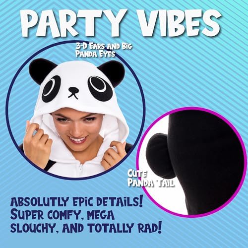 Funziez! Slim Fit Adult Onesie - Animal Costume - Plush Unisex Halloween One Piece Cosplay Suit for Women and Men