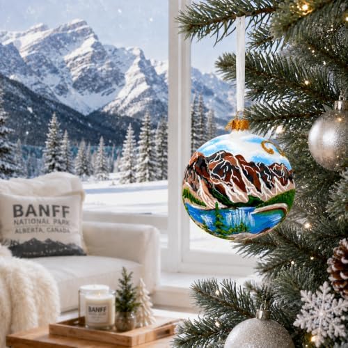 Banff National Park, Alberta, Canada Glass Christmas Ornament