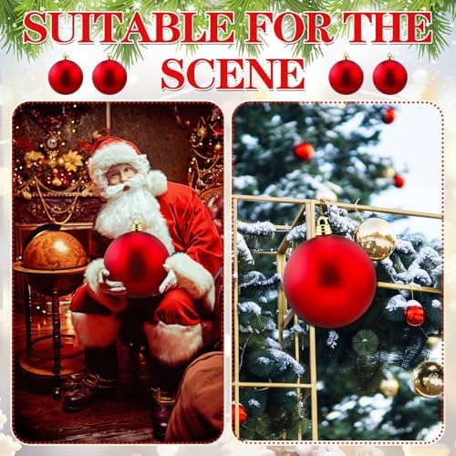 Threan 12 Inch Red Matte Large Christmas Ball Ornament