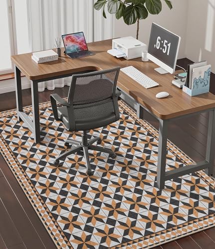 chakme Office Chair Mat for Hardwood Floor, 60"x45" Easy Glide Computer Desk Mat Protector for Rolling Chair Under Desk Rug Nonslip Backing, Machine Wash, (Plaid)