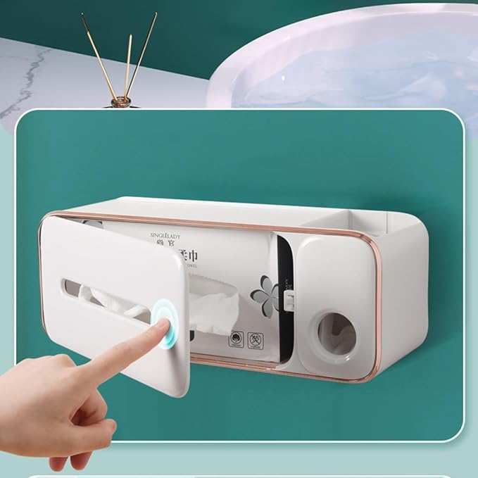 Toothbrush Rack Toothbrush Rack with Face Towel Integrated Mouthwash Cup Toothbrush Cup Shelf Family Wall-Mounted Punch-Free Toothbrush Holder Bathroom Toothbrush Holder(B)