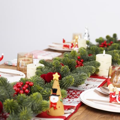 6FT Christmas Garland for Indoor Outdoor Table Fireplace Xmas Decorations