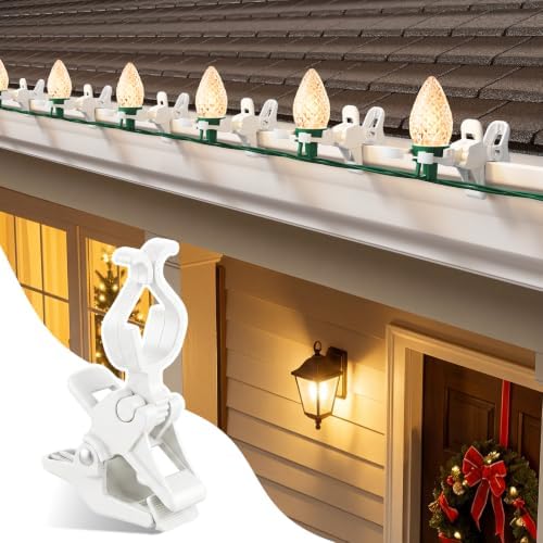 Christmas Light Clips, 50 Count Universal Spring Clips for C7 C9 Lights