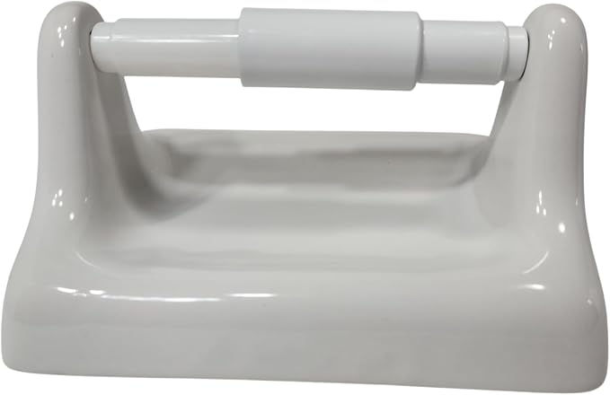 DALTILE Snow White Ceramic TP Toilet Paper Holder Wall Mount Thinset Installation Vintage Mid Century Modern Retro, BA1020T