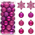 Valery Madelyn Christmas Tree Decorations Ornament Set, 50ct 2 Inches Rose Red Shatterproof Christmas Ball Ornaments Hanging Xmas Holiday Party Decor