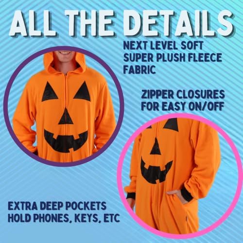 Funziez! Slim Fit Adult Onesie - Animal Costume - Plush Unisex Halloween One Piece Cosplay Suit for Women and Men