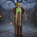 Tangkula 6 FT Halloween Animatronics Standing Pumpkin Scarecrow Decorations