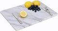 Carrara Marble Cutting Board for Kitchen, 20 x 16 Inch Large Marble Pastry Slab, White Stone Cutting Board for Dough Kneading, Baking, Rolling, Cheese