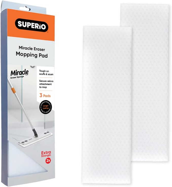 Superio Miracle Eraser Mop Refill Head Replacement Miracle Mop Pads (6 Pack)