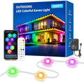 500ft RGB+IC Smart Permanent Outdoor Eaves Lights IP67 Waterproof,Outdoor Eaves LED Lights with App/Remote Control for House Roof，Garden，Christmas, Halloween, Party Decor(2 Rolls of 250ft)