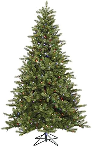 Vickerman 7.5' King Spruce Artificial Christmas Tree, Multi-Colored Dura-Lit LED Lights - Faux Christmas Tree - Seasonal Indoor Home Decor