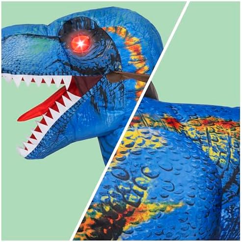 Spooktacular Creations Inflatable Dinosaur Costume Kids, Blow up Ride on Raptor Suit Boys Girls for Halloween Cosplay Party