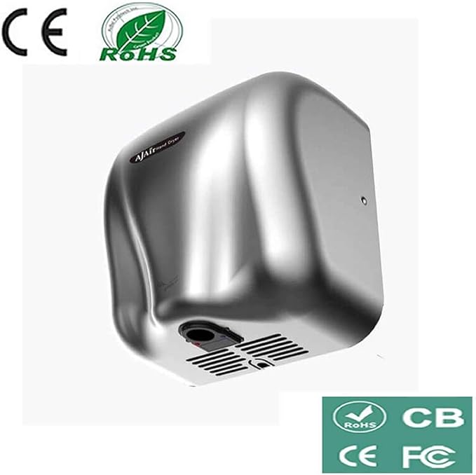 AjAir® 2 Pack Heavy Duty Commercial 1800 Watts High Speed Automatic Hot Hand Dryer - Stainless Steel