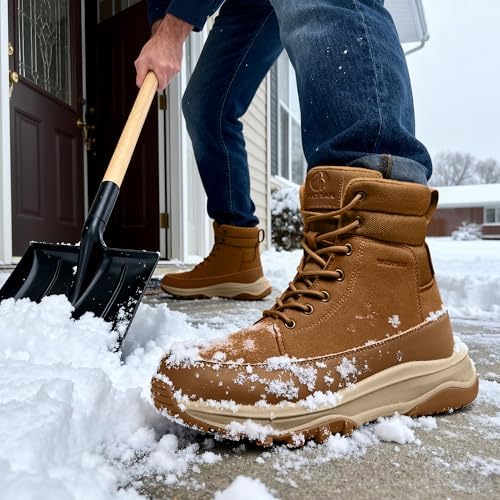 Coostar Snow Boots for Men Waterproof Outdoor Casual Winter Boot Lightweight with Arch Support