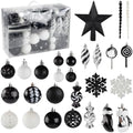 130 Pcs Christmas Ball Ornaments, Christmas Tree Decoration Set Red Christmas Ball Shatterproof Hanging Ornament Decorations for Christmas Tree, Wreaths, and Outdoor Displays (Black)
