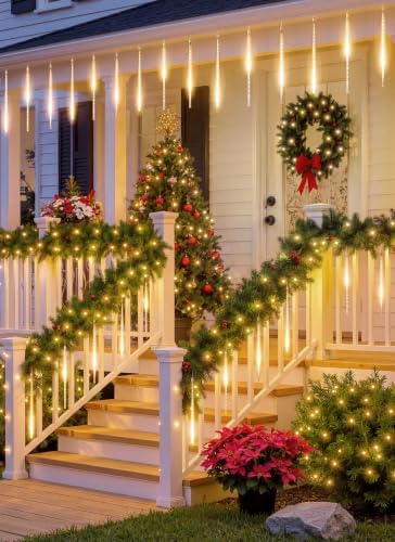 Brightown Meteor Shower Lights Outdoor, 16Inch 20 Tube 720 LED Icicle Light