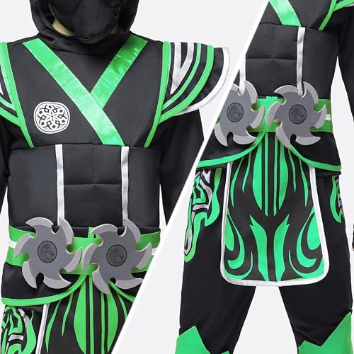 Spooktacular Creations Kids Ninja Costume, Child Boy Ninja Outfit Set, Halloween Costume for Toddler Themed Dress Up Party