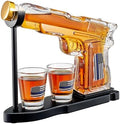 Police Flag 8 oz Whiskey Decanter Set with 2 oz Two Shot Glasses