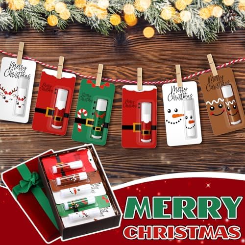 30 Pack Christmas Lip Balms Gifts Bulk Merry Christmas Party Favors