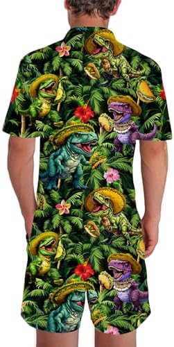 RAISEVERN Mens Romper Male Zipper Shorts Sleeve One Piece Bro Outfits