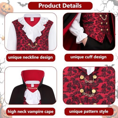 Adult Vampire Costume for Men Halloween Costumes Accessories Set