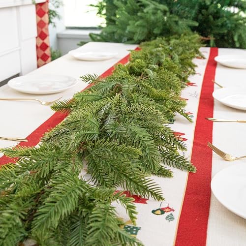 2 Pcs Christmas Norfolk Pine Garland, 6Ft Artificial Pines Greenery Garland