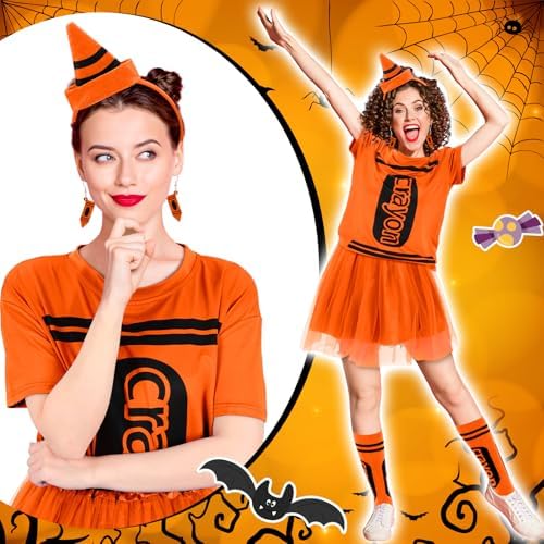 7 Pcs Crayon Costume Set for Adults Women