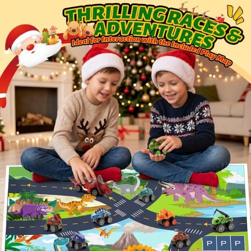 Christmas Advent Calendar 2026 for kids, Dinosaur-Car Toys Gifts