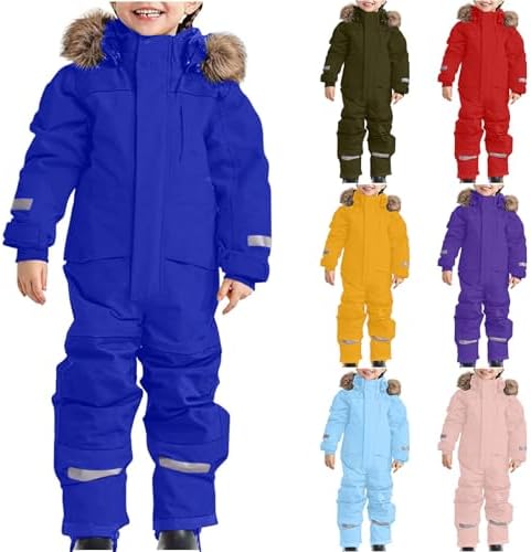 YRAETENM Snow Suit for Kids Boys Girls One Piece Snowsuit Girls and Boys Waterproof Insulated Winter Jumpsuit Coveralls