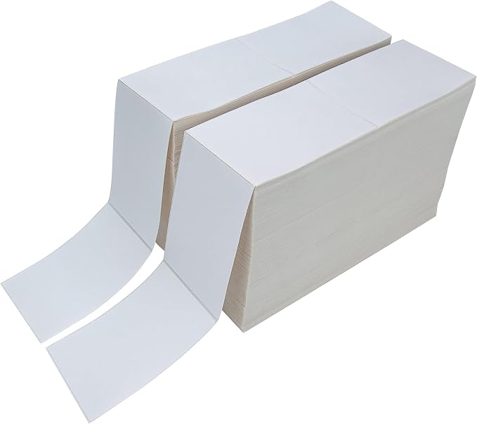 L LIKED 270000 Fanfold 4" x 6" Direct Thermal Labels, with Perforated line for Thermal Printers - Compatible with Zebra & Rollo Printer (4" x 6" - 270000 Labels)