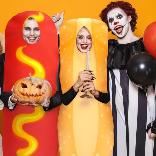 Chicingyou 2 Pcs Hot Dog and Bun Costume Halloween Hot Dog Adult Costume