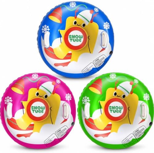 3-Pack Snow Tubes for Kids, 36" Inflatable Snow Sleds