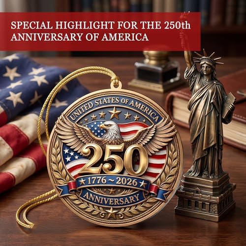 250 Anniversary USA Christmas Ornament, Christmas in July Decorations