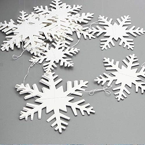 Snowflake Decorations, Paper Christmas Hanging Decor Indoor, Silver, 14-Pc