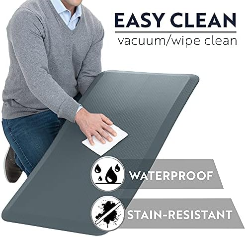 KANGAROO Cushioned Anti Fatigue Kitchen Mats for Floor, 24x70 Charcoal