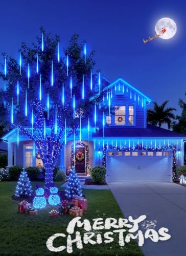 Meteor Shower Lights Outdoor,16 Inch 10 Tube 360 LED Icicle Christmas Light