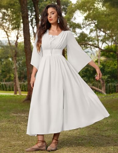 Scarlet Darkness Renaissance Costume Women Pirate Medieval Maxi Dress