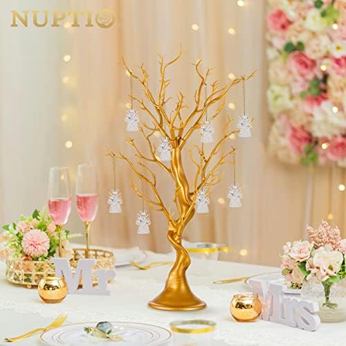 NUPTIO Gold Christmas Tree, 22.8 Inch Artificial Display Branch, 2 Pcs